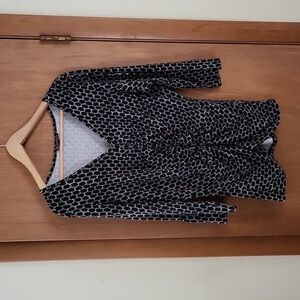 Black and white jersey cotton women's top by Adrianna Papell